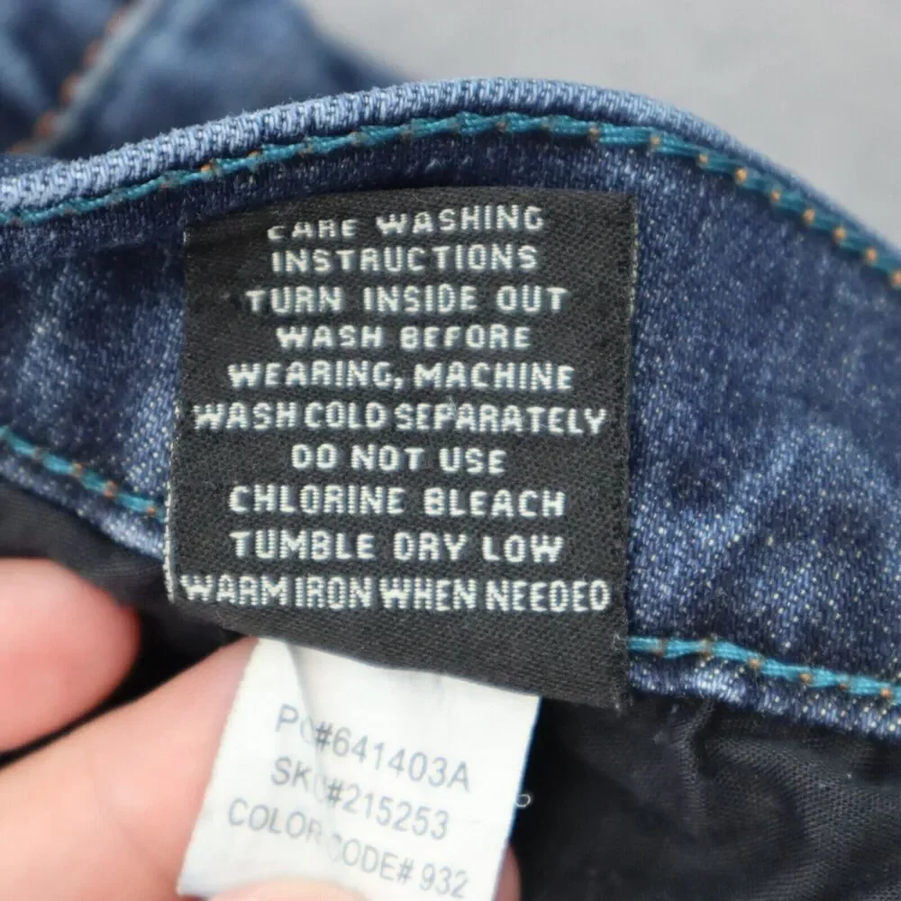 RS Pants Mens 32 Blue New York Slim Straight Mid Rise Zip Dark Wash Denim Jeans